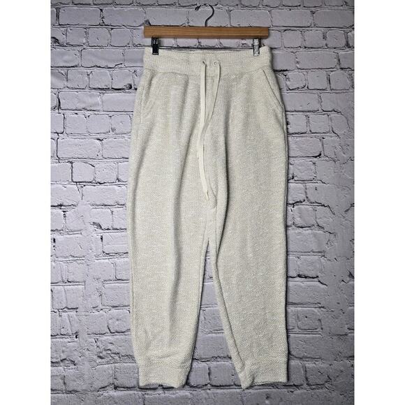 Offline Aerie Vintage Vanilla Cream Waffle Knit Drawstring Jogger Pants Sm Short - Picture 1 of 12